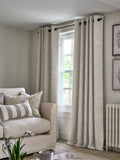 Textured eyelet blackout thermal curtains pair - UK version