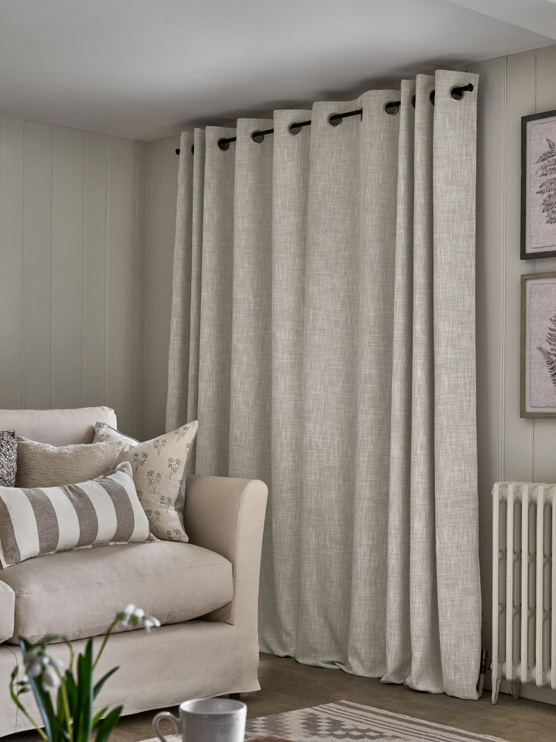 Textured eyelet blackout thermal curtains pair - UK version