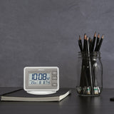 Seiko LCD alarm clock with calendar and temperature display (British brand)
