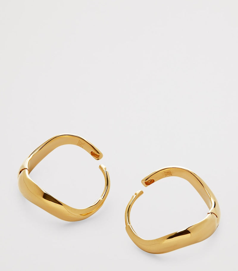 Monica Vinader small gold vermeil swirl hoop earrings, UK version