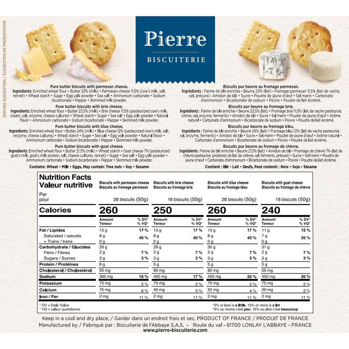 Pierre Biscuiterie Cheese Sables Party Assortment, 600g GOODS Costco UK