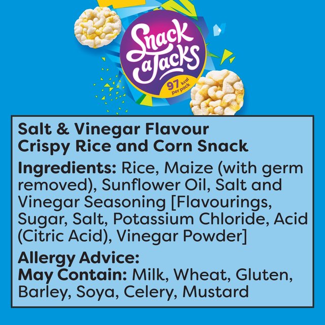 Snack a Jacks Salt & Vinegar Rice Cakes   23g