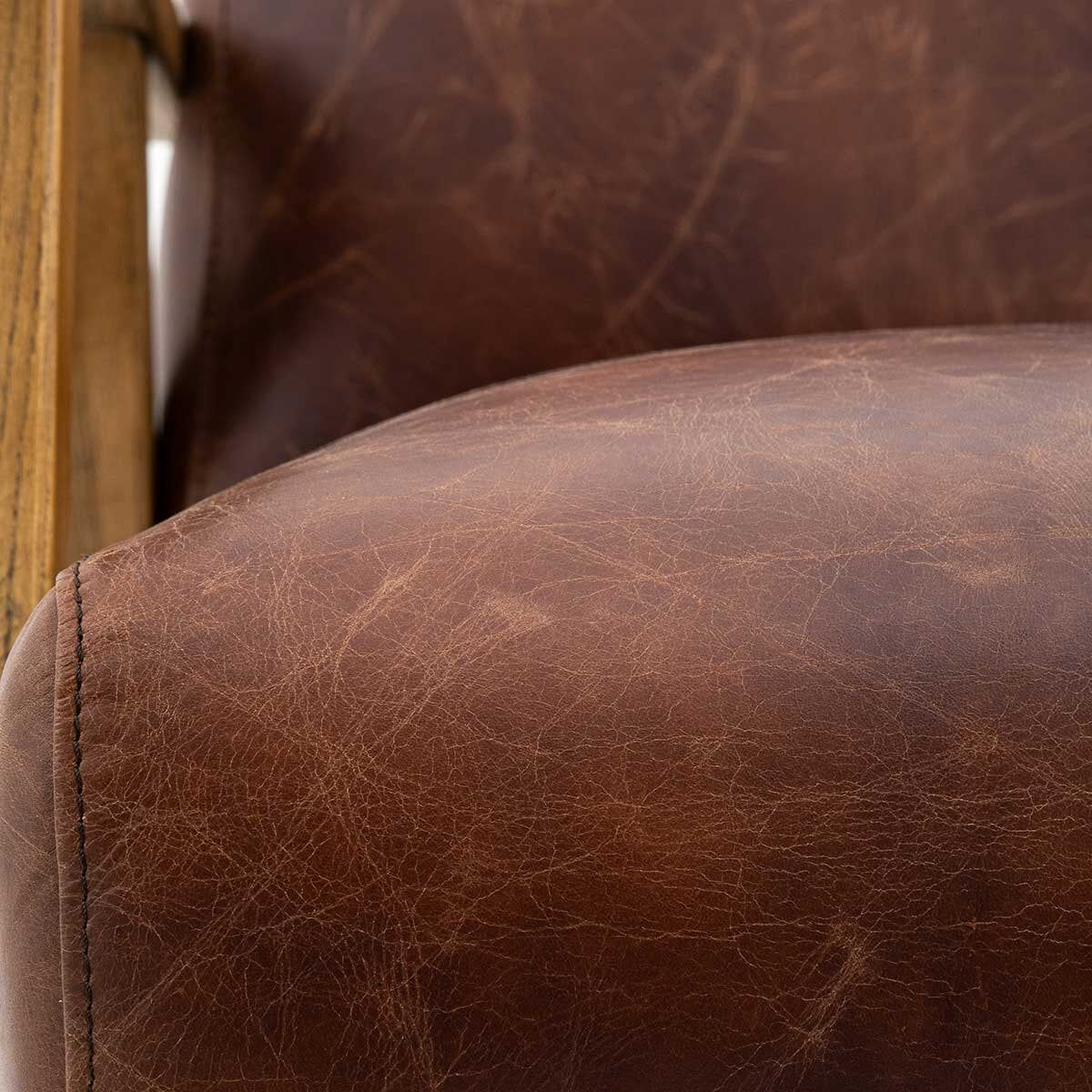 Gallery Neyland Brown Leather Armchair