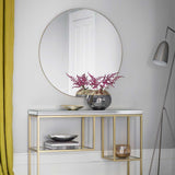 Gallery Hayle champagne round mirror 100cm, imported from the UK