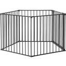 Black pet pen with wall fittings for dog safety (British brand)