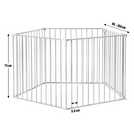 Black pet pen with wall fittings for dog safety (British brand)