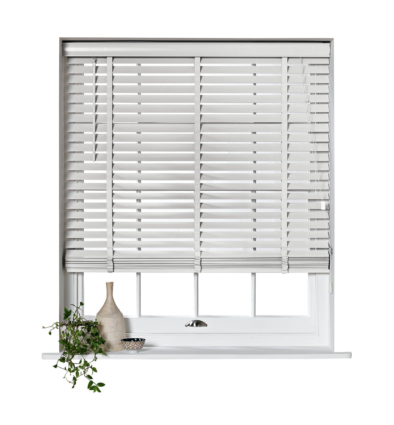 Habitat wooden white 50mm slat Venetian tape blind 180cm, UK version