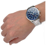 Sekonda men's dual time watch with blue dial 46mm - British product