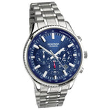 Sekonda men's dual time watch with blue dial 46mm - British product