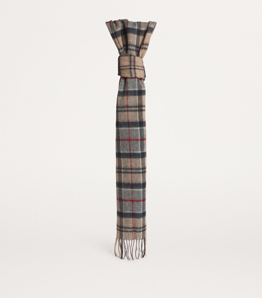 Barbour wool-cashmere tartan scarf 195cm x 30cm, imported from the UK
