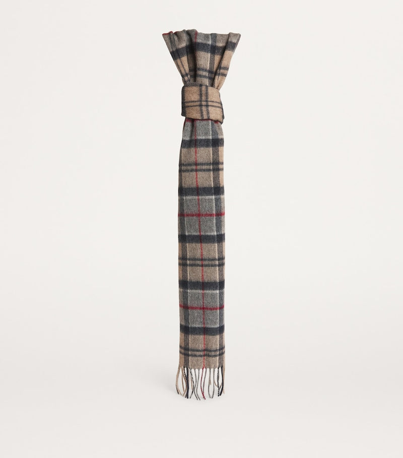Barbour wool-cashmere tartan scarf 195cm x 30cm, imported from the UK