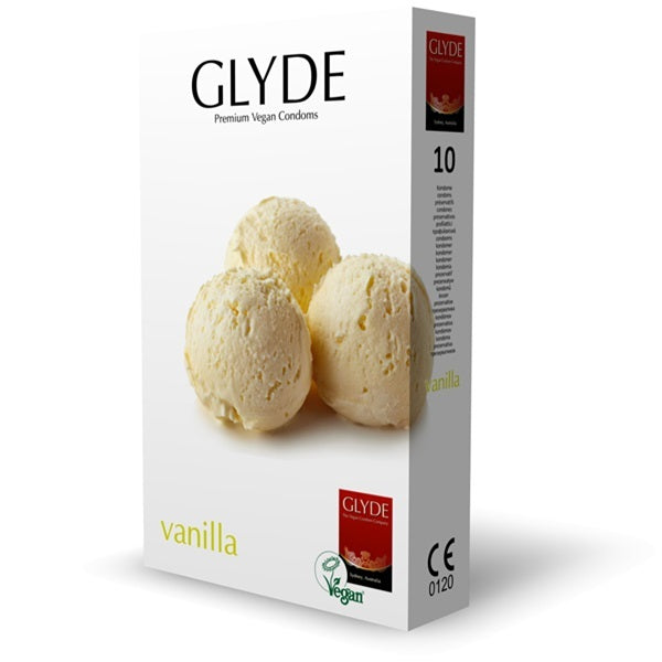 Glyde Ultra Vanilla vegan condoms 10 pack (British brand)