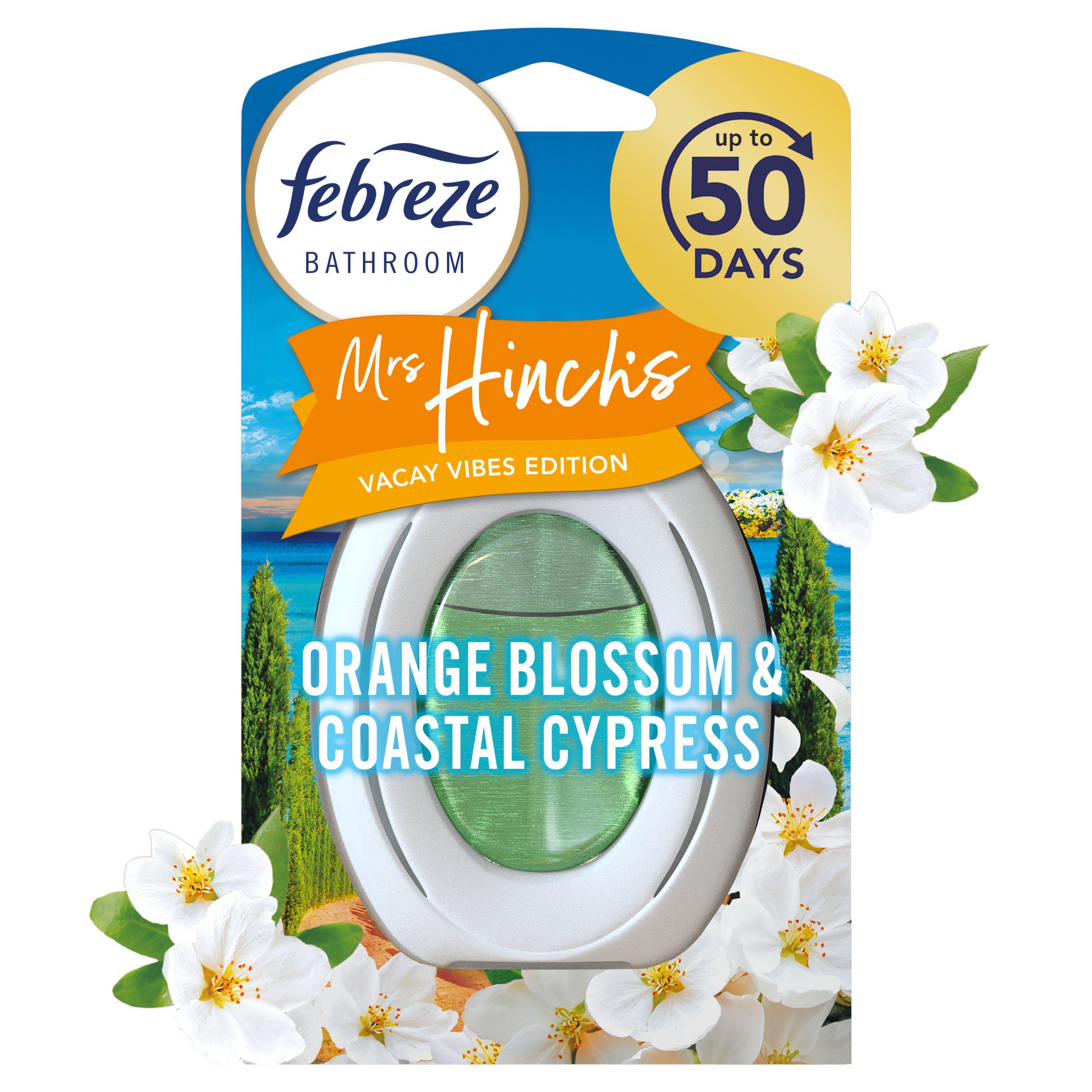 Febreze Bathroom Continuous Air Freshener Mrs Hinch 1 count Fights Odours & Freshens, Limited Edition GOODS Sainsburys   