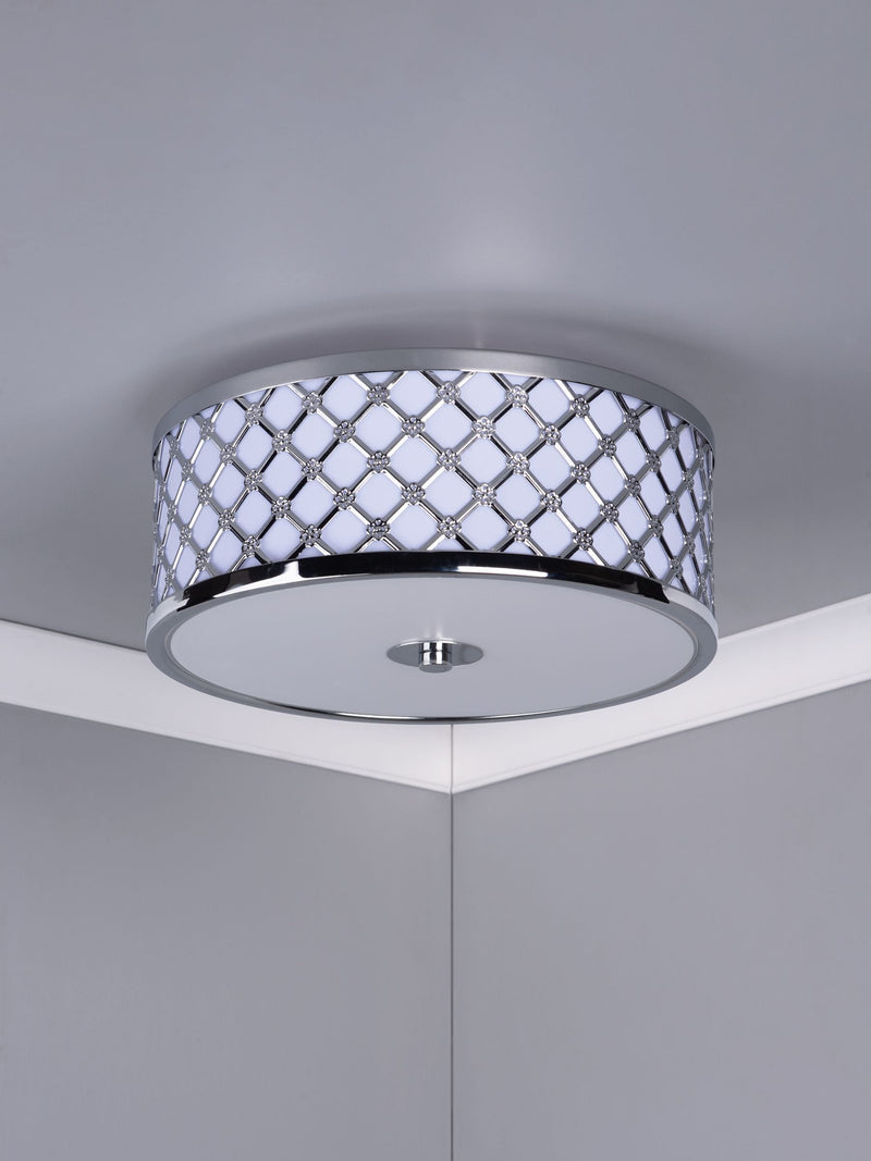 Dar Lighting Silver Civic flush ceiling light, UK version