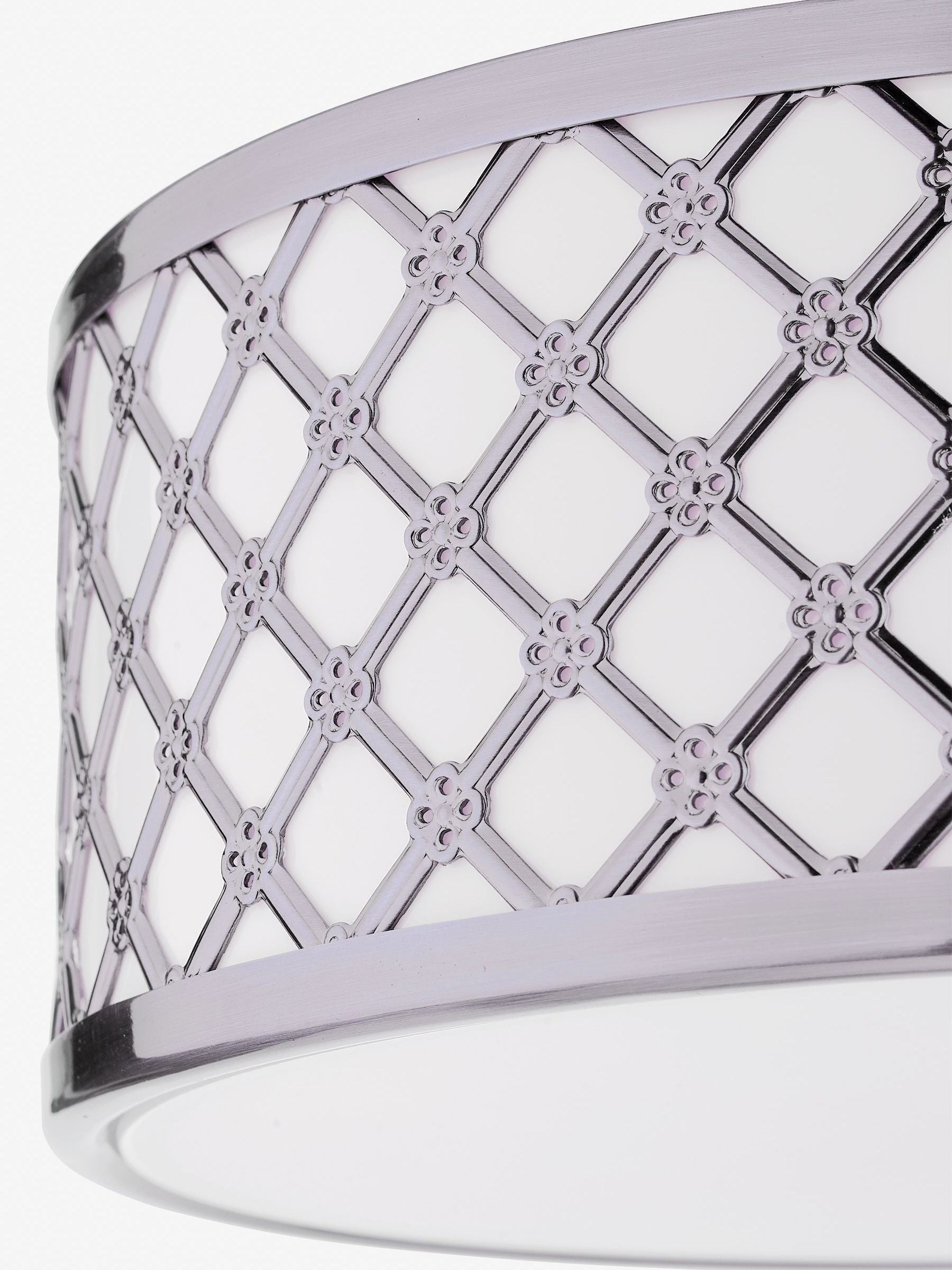 Dar Lighting Silver Civic flush ceiling light, UK version
