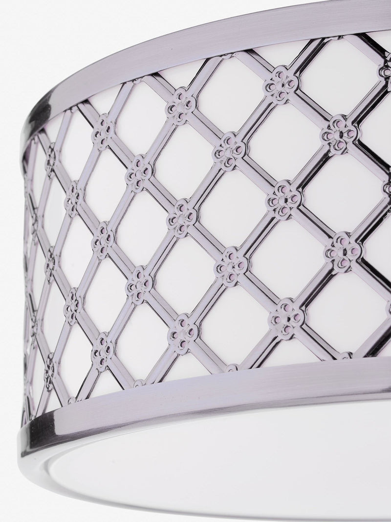 Dar Lighting Silver Civic flush ceiling light, UK version