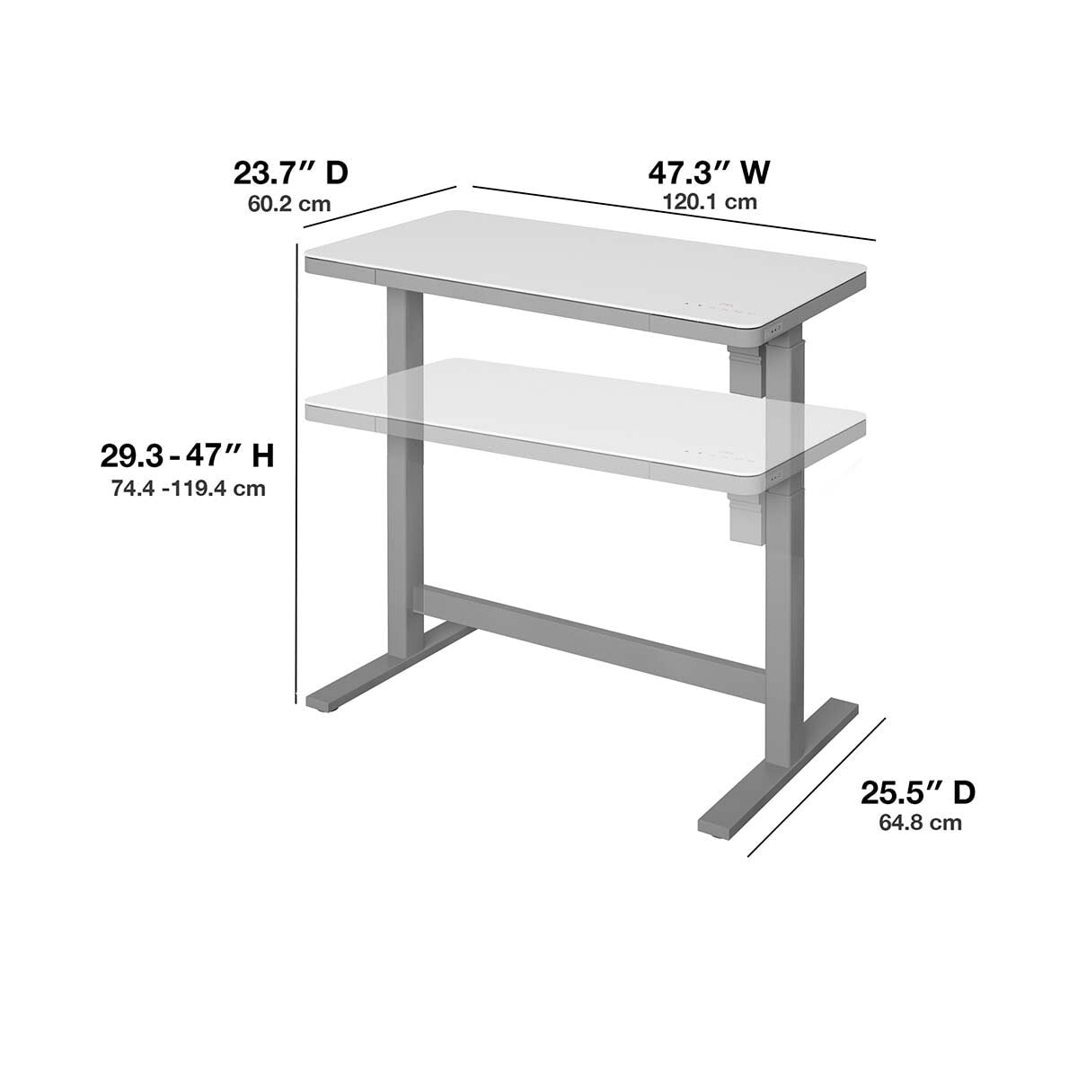 Tresanti Geller Power Adjustable Height Tech Desk, White GOODS Costco UK