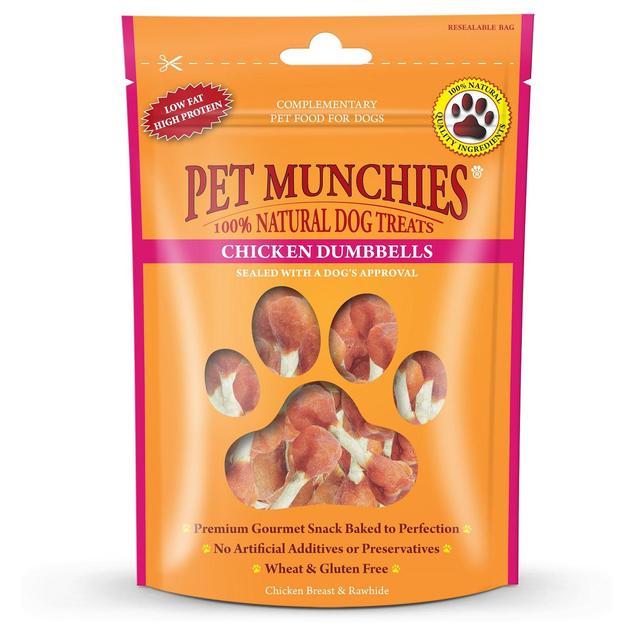 Pet Munchies 100% Natural Chicken Dumbbells Dog Treats   80g GOODS M&S   