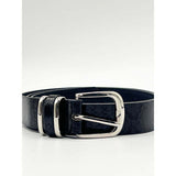 SVNX snake print belt in black with silver buckle - British product