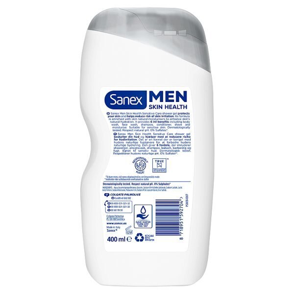 Sanex Shower Gel Men Skin Health Sensitive Care 400Ml GOODS Superdrug   