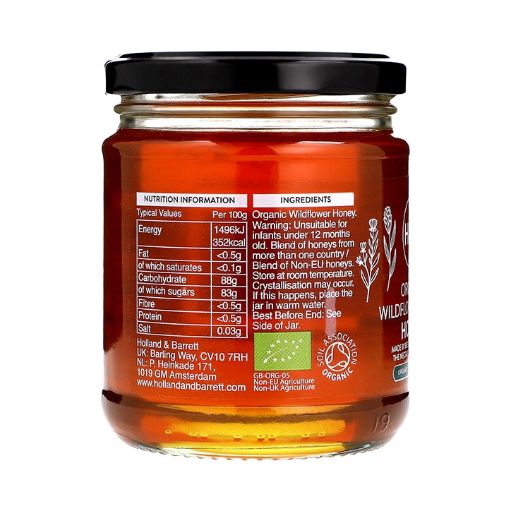 Holland & Barrett Organic Wild Flower Clear Honey 340g Honey Holland&Barrett   