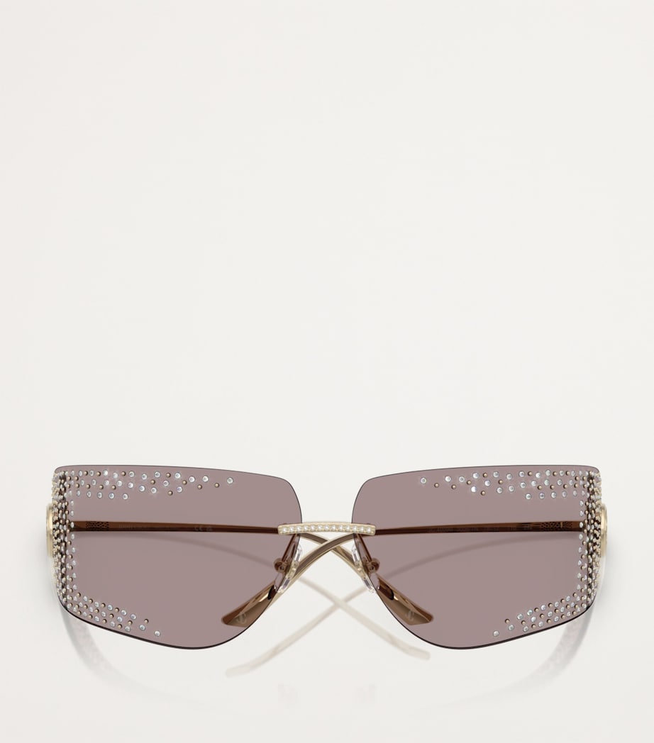 Jimmy Choo crystal embellished wire-frame sunglasses - British product