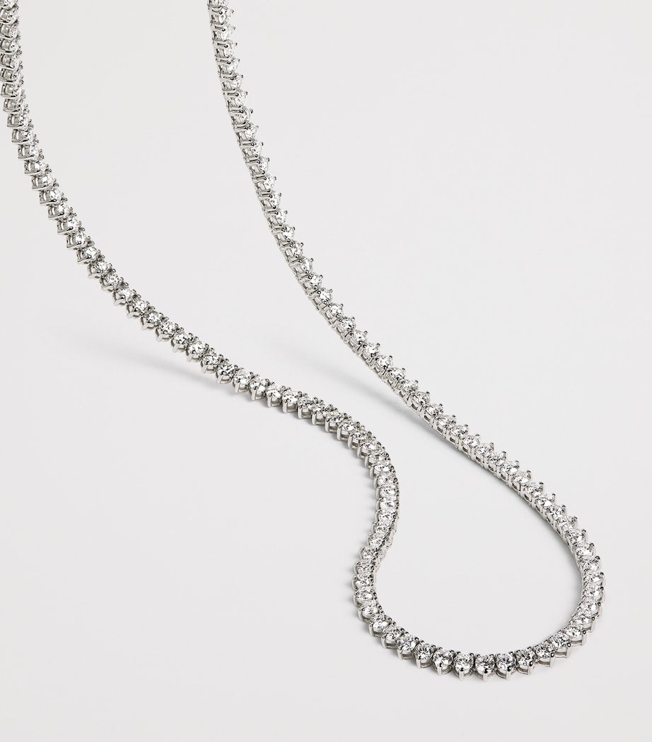 Harrods white gold diamond tennis necklace 9.25ct (British brand)
