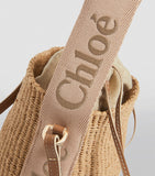 Chloé Small Woody basket bag in paper fibre and leather - UK version
