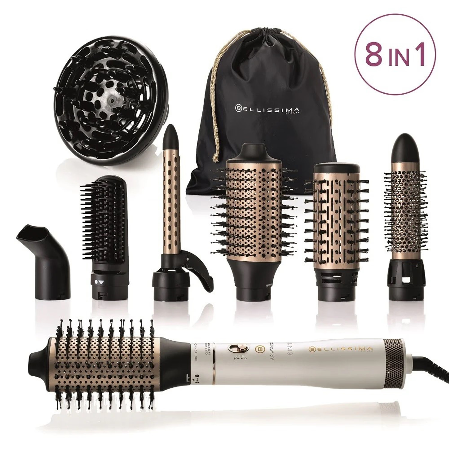Bellissima Italia Air Wonder hot air styler with 8 attachments, UK version