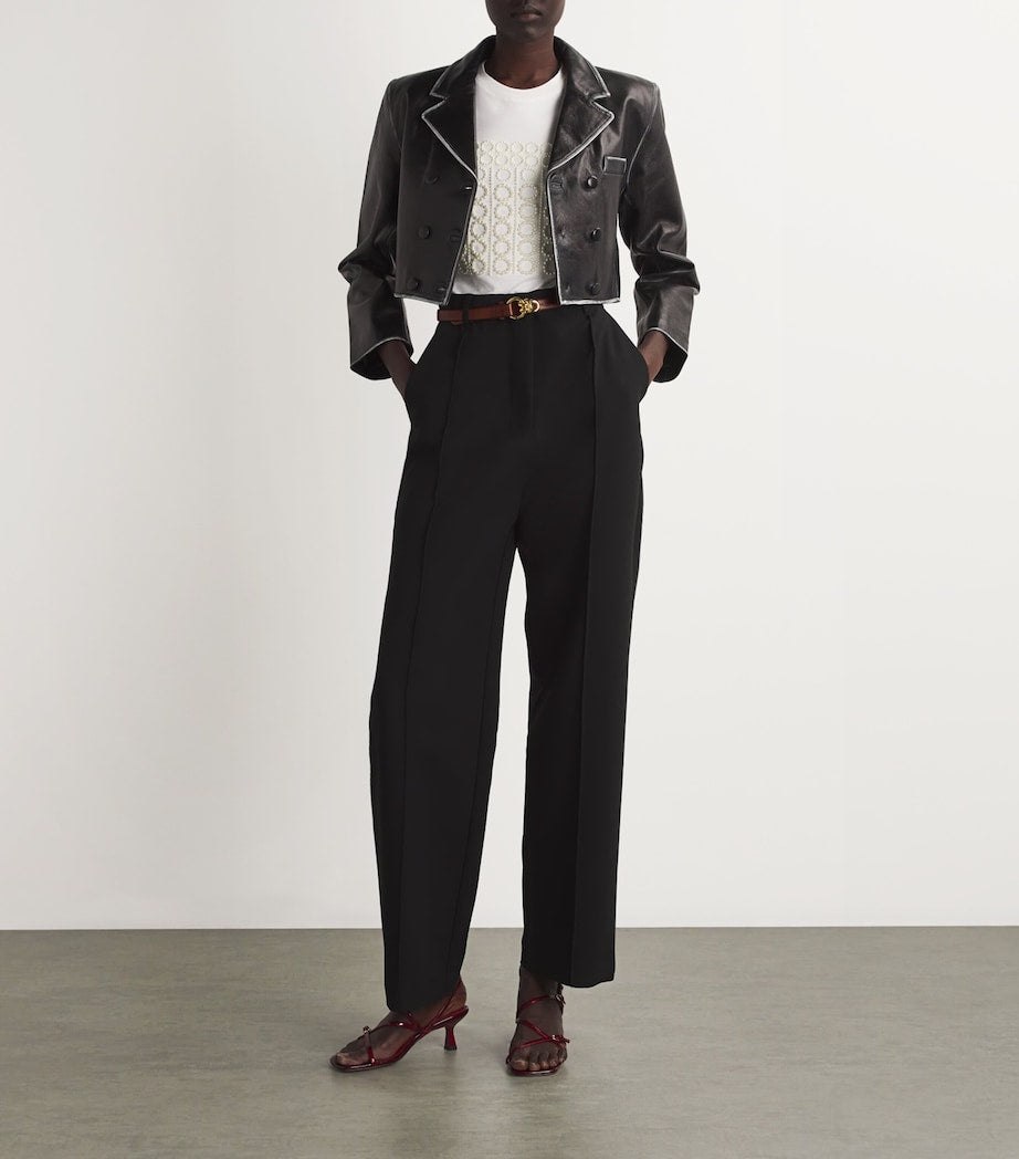 Sandro Paris leather chain buckle belt (British brand)