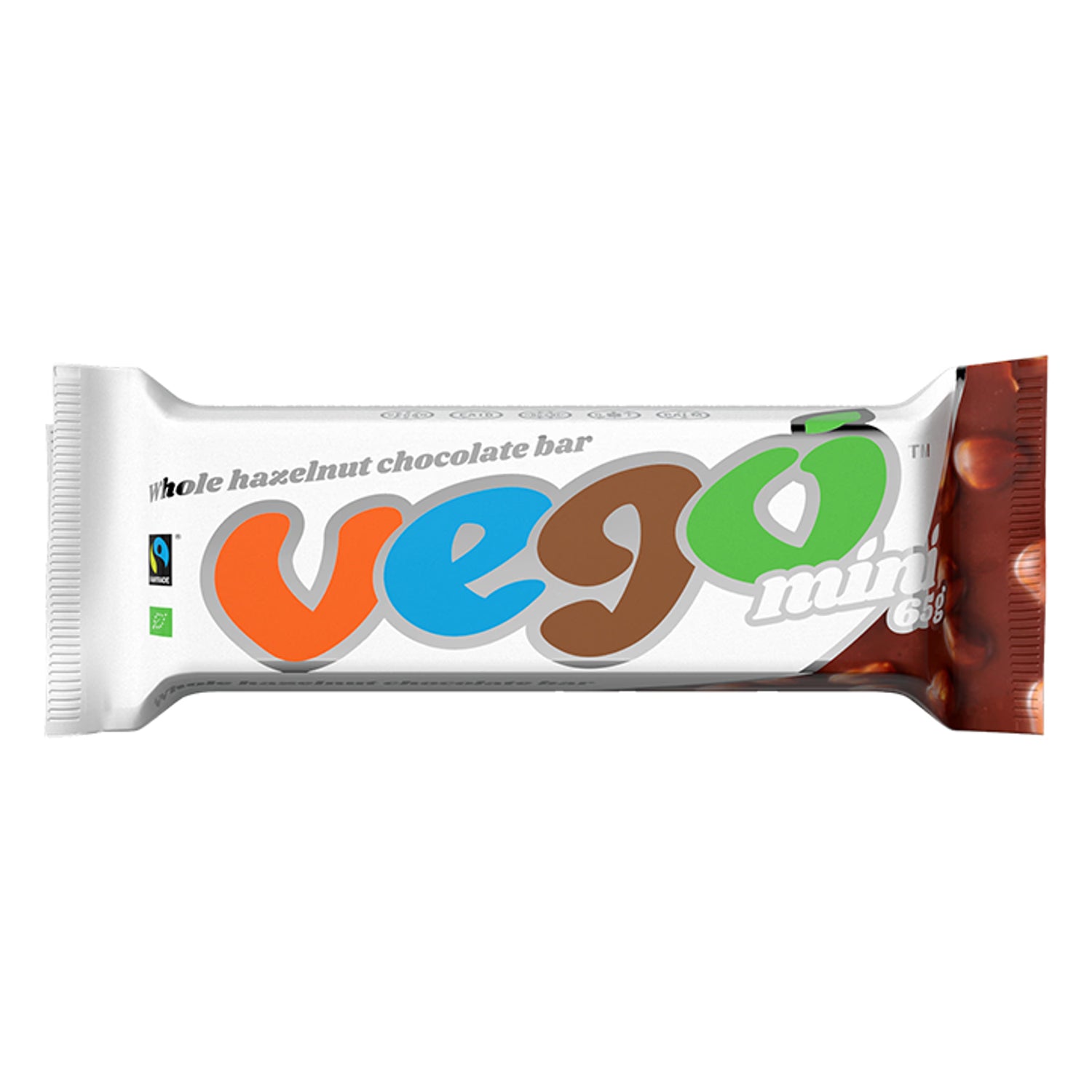 Vego organic hazelnut chocolate bar 65g, UK version