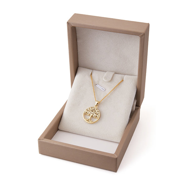 Livingandhome tree pendant necklace cubic zirconia, imported from the UK