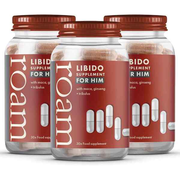 Roam Libido For Him performance supplement 3 pack (British brand)