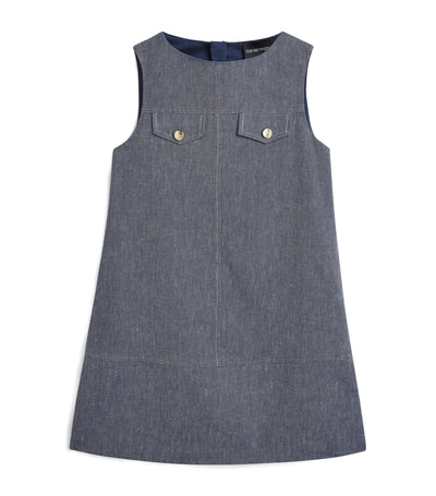 Emporio Armani Kids Linen-Cotton Children's Dress 4-14 Years
