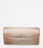 Aspinal of London Mayfair clutch bag metallic lizard-effect leather, UK version