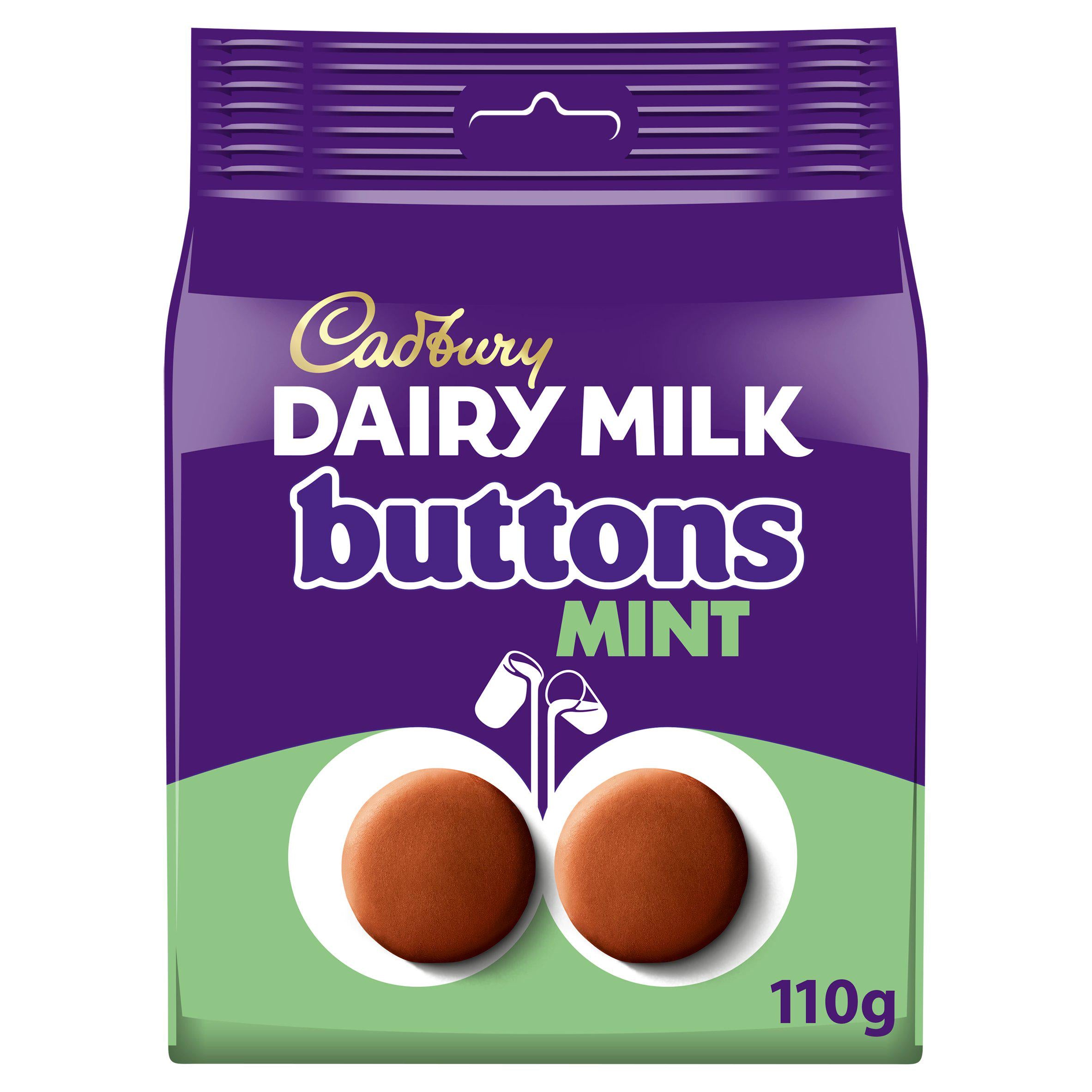 Cadbury Dairy Milk Mint Chocolate Giant Buttons Bag 110g GOODS Sainsburys   