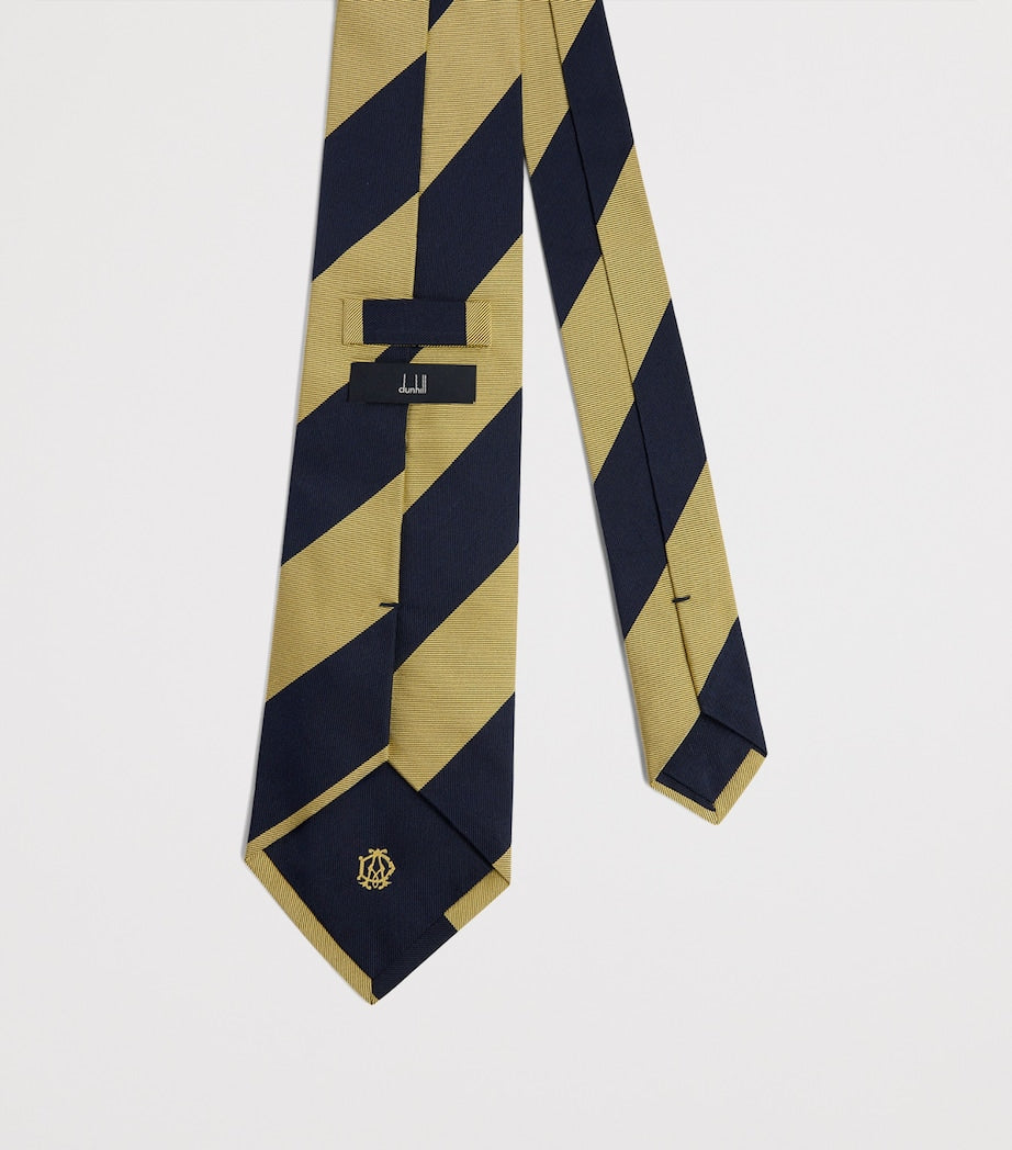 Dunhill mulberry silk stripe tie 9.5cm, imported from the UK