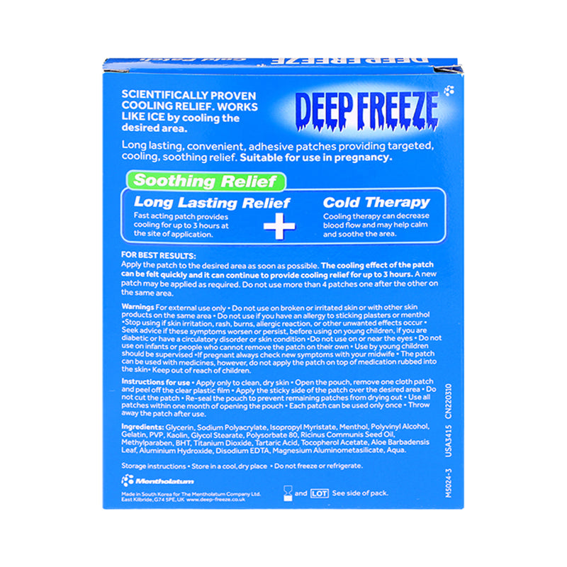 Deep Freeze cold patches 4 pack (British brand)