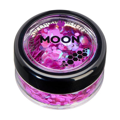 Superdrug Moon Glow Neon UV Chunky Glitter Purple Face and Body - Achetez en ligne sur McGrocer