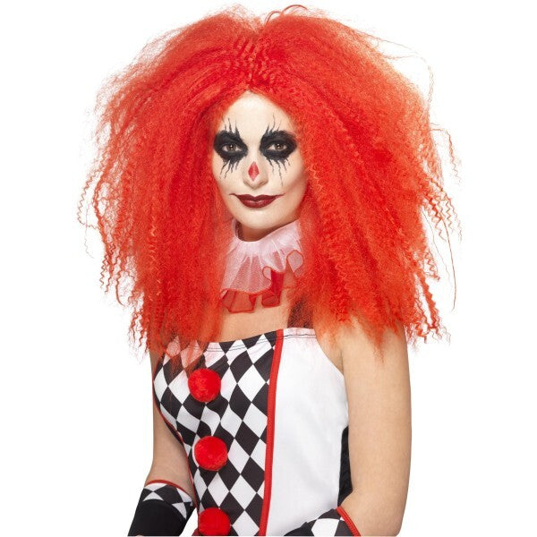 Smiffys red crimped clown wig (British brand)
