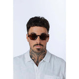 SVNX round hexagon sunglasses tortoise brown, UK version