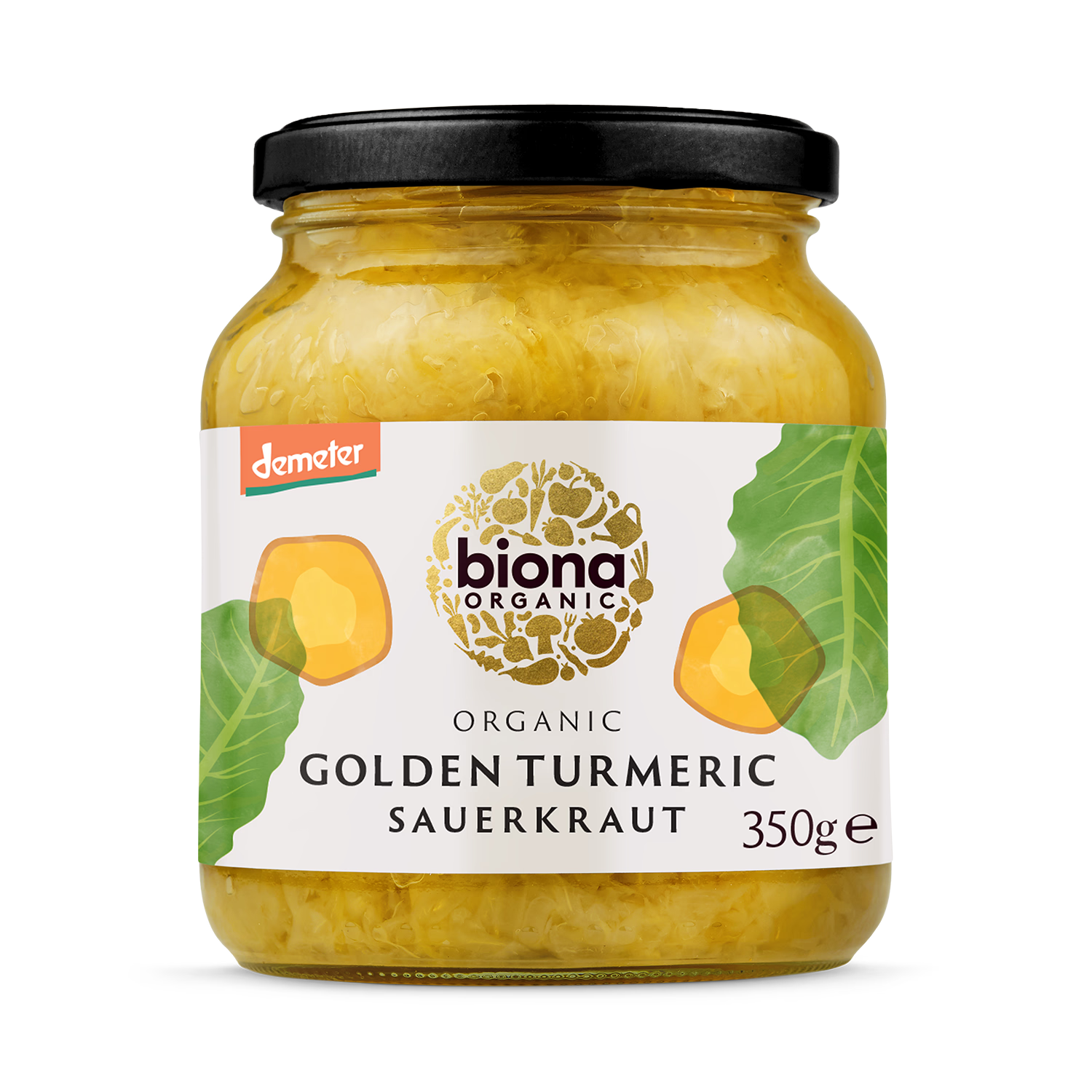 Biona organic sauerkraut golden turmeric 350g - British product