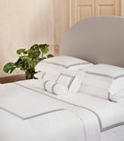 King Egyptian Cotton Duvet Cover with Triple-Embroidered Stripe, 230cm x 220cm