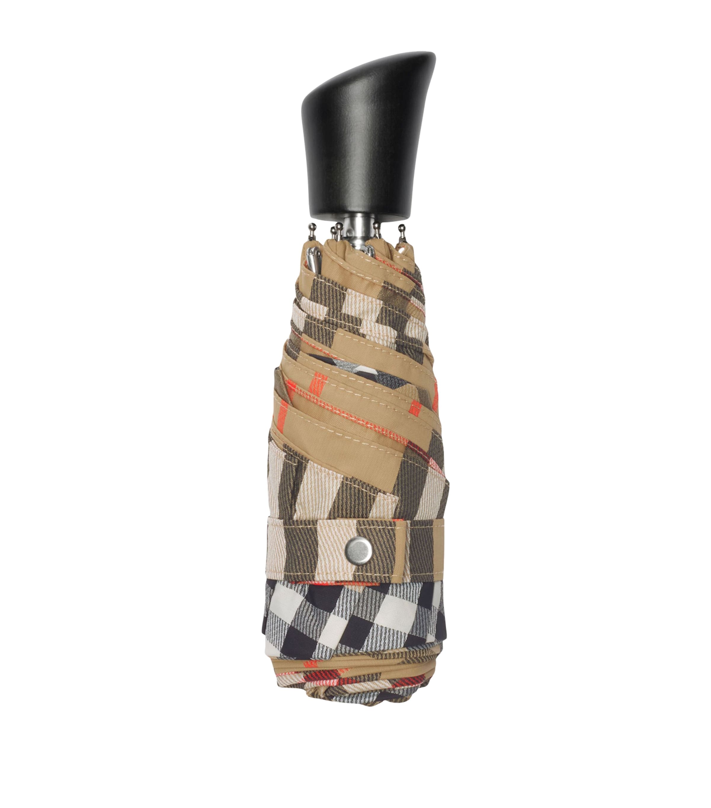 Burberry maple wood nylon check folding umbrella - British product