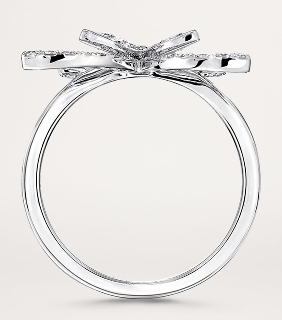 Graff diamond butterfly ring in white gold, imported from the UK
