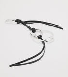 AllSaints Metal Club keyring with leather trims - British product