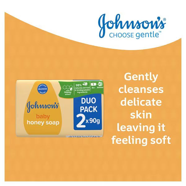 Johnsons Baby Soap Honey 90 Grams x 2, UK version