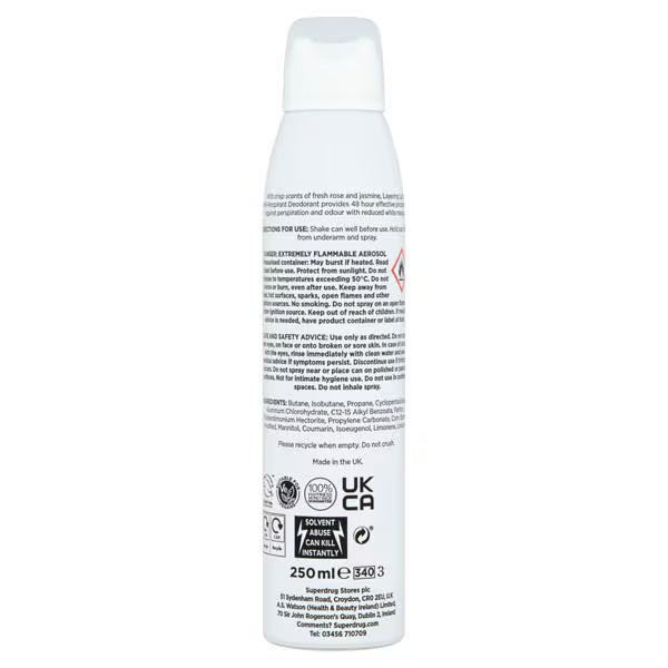 Superdrug Blossom Deodorant Spray 250ml (British brand)