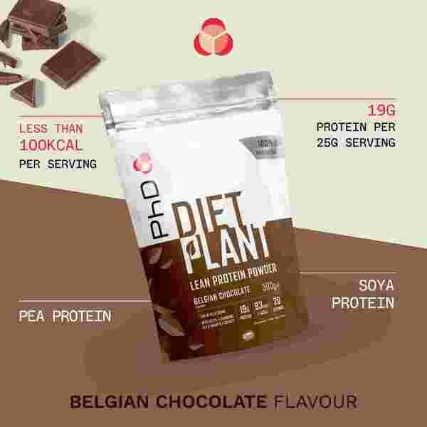 PhD plant protein powder Belgian chocolate 500g (British brand)