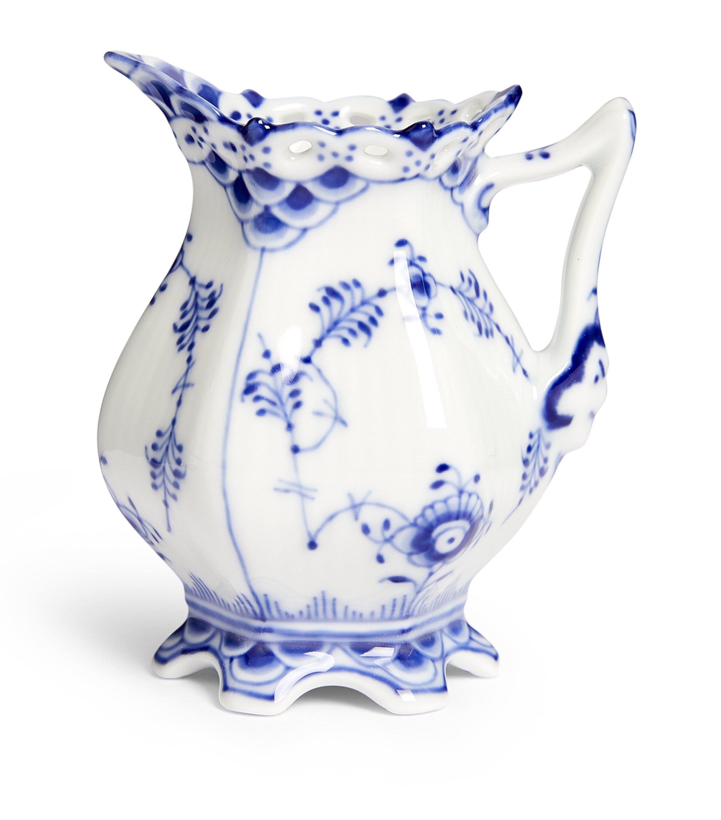 Royal Copenhagen Blue Fluted Full Lace cream jug 70ml, imported from the UK